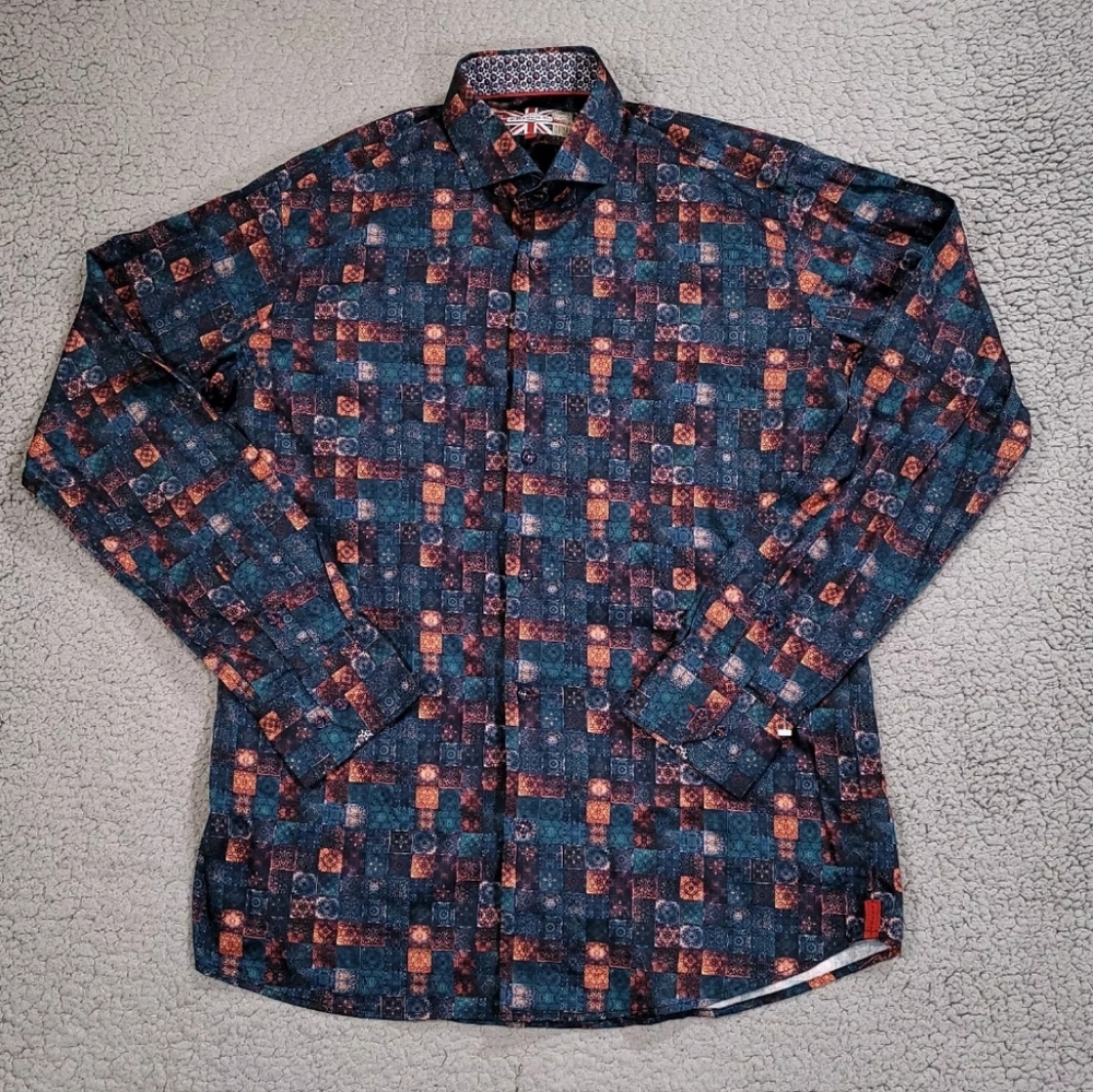 7 Downie St Couture Shirt Mens 4 US Medium Long Sleeve Flip Cuff Button Up